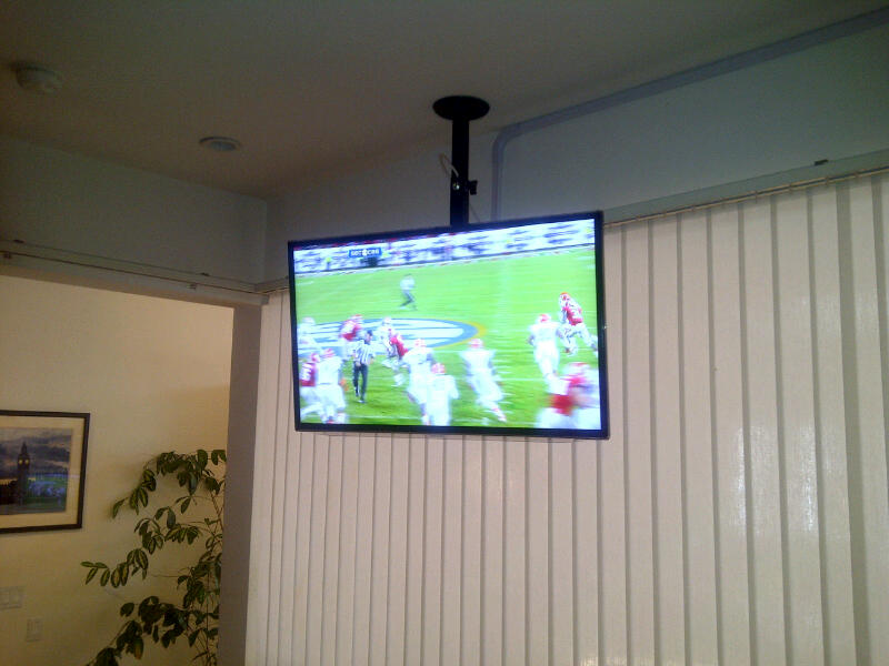 TV installation from the ceiling